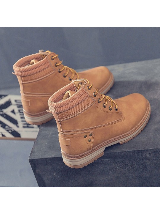 Size:5-11 Women Fashion Solid Color PU Leather Short Boots